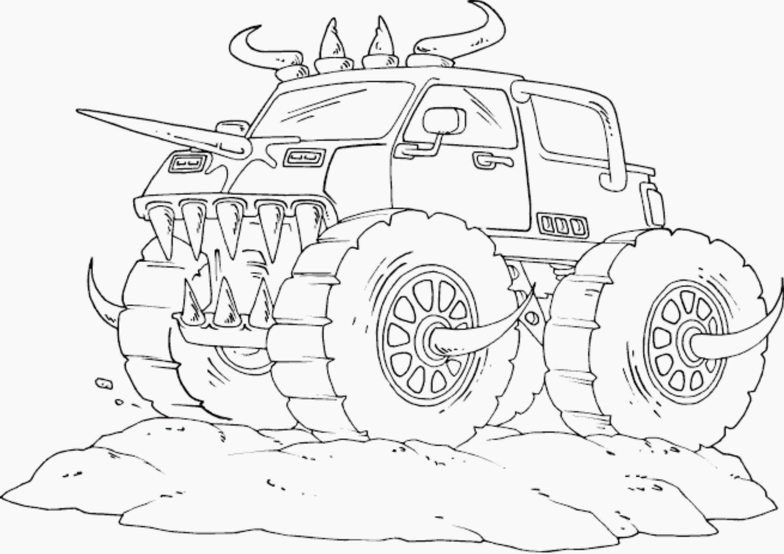 Monster Truck Coloring Pages For Kids Coloring Home