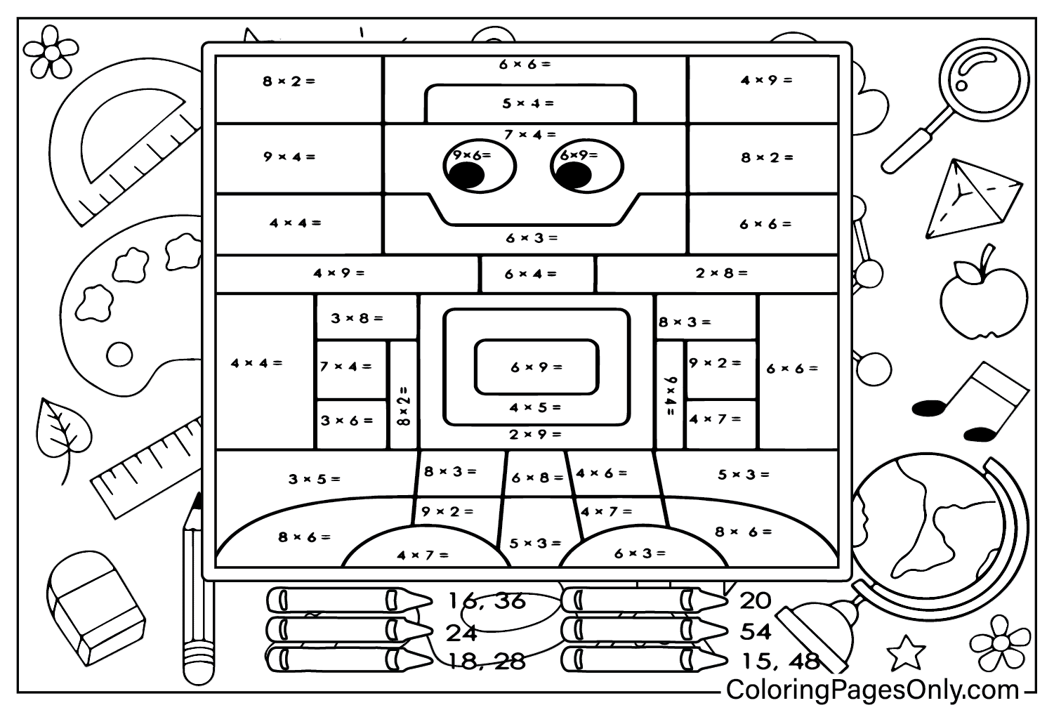 Multiplication Coloring Sheets Free Printable Prntbl ieolayaherrera 