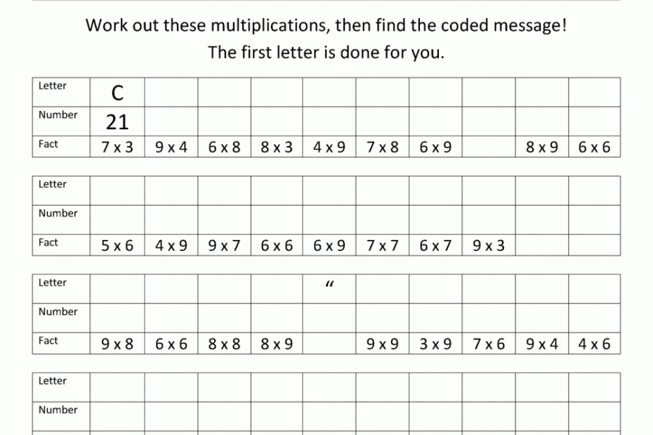 Multiplication Practice Sheets Printable