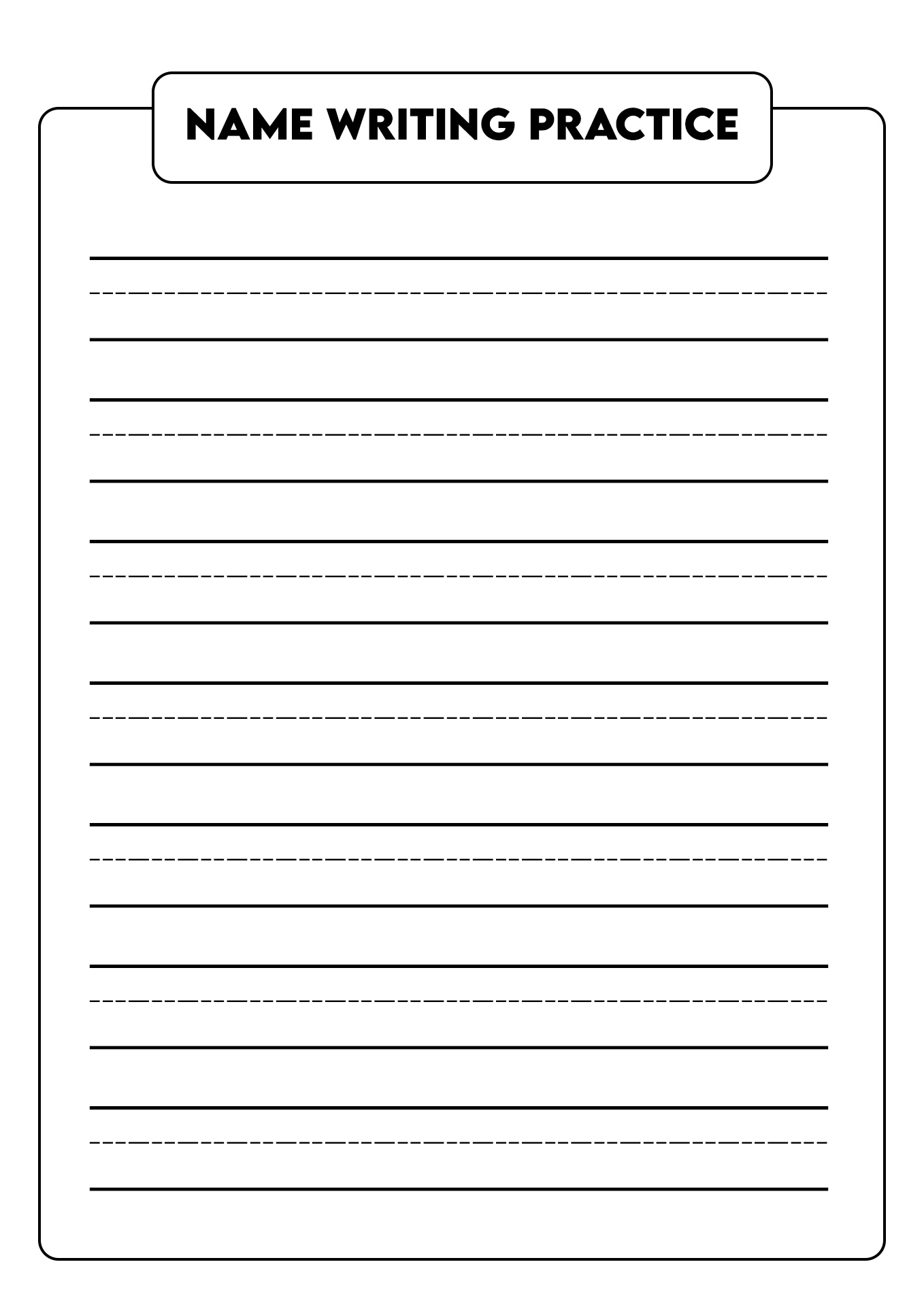 Name Writing Practice Printable