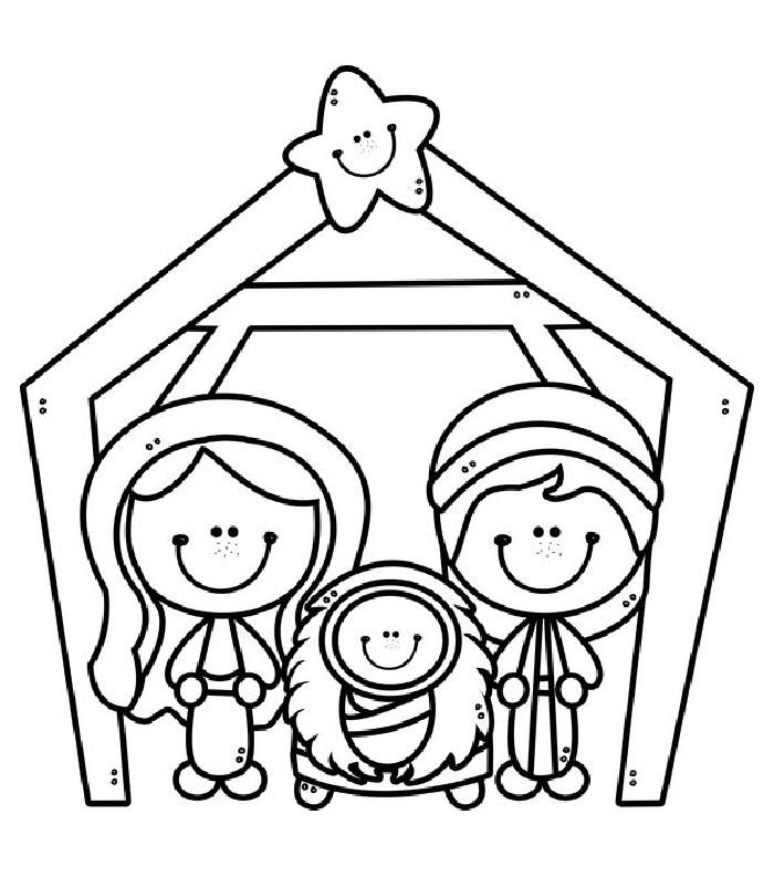 Nativity Scene Color Sheet Coloring Page