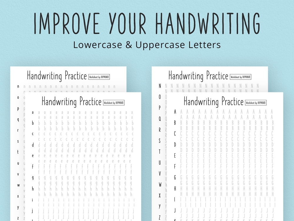 Neat Handwriting Practice Sheets DIYmini8