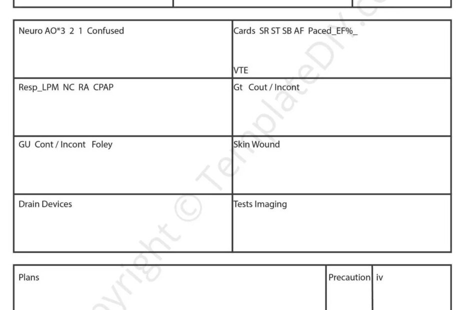 Nurse Report Template Blank Printable PDF Excel Word Inside