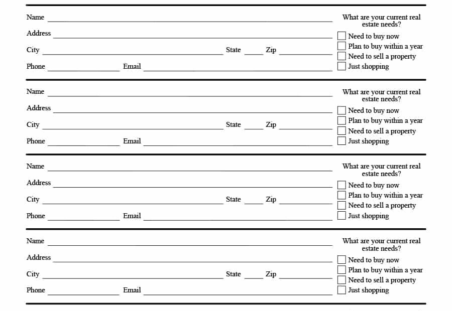 Open House Sign In Sheet Printable Room Surf