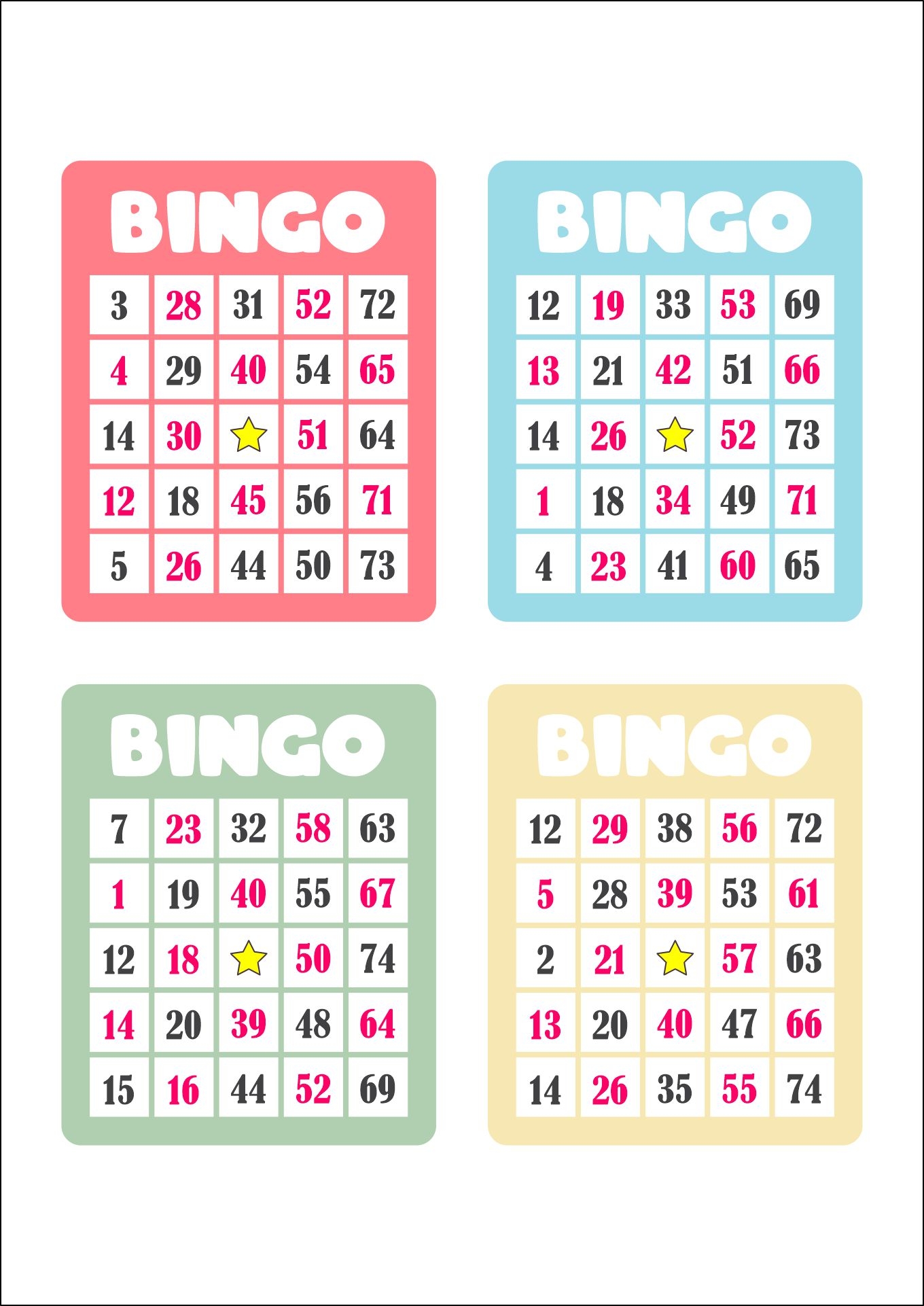 Paper Bingo Sheets 10 Free PDF Printables Printablee