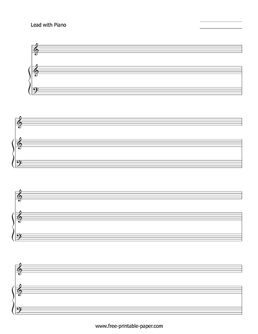 Piano Sheet Music With Treble Voice Free printable paper