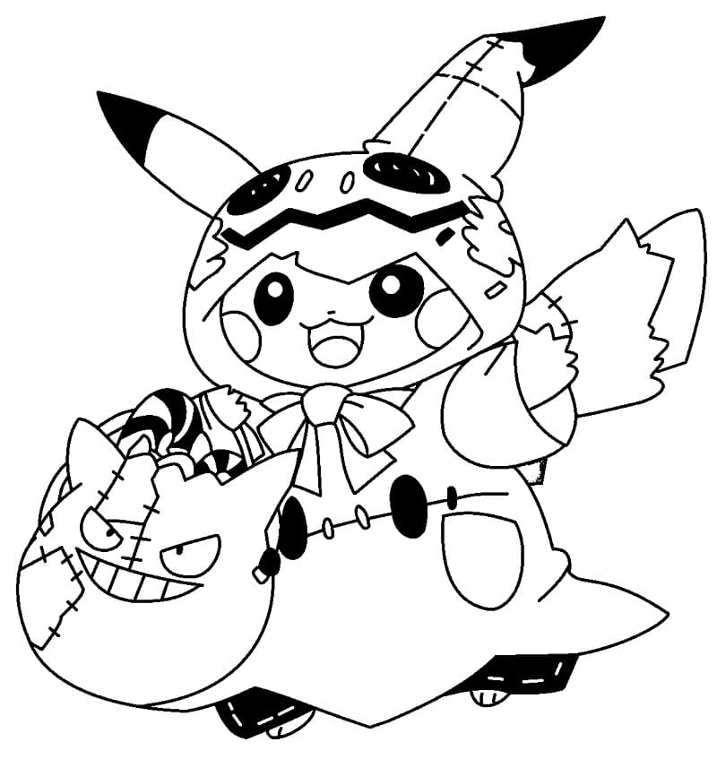 Pikachu On Halloween Coloring Page Free Printable Coloring Pages For Kids
