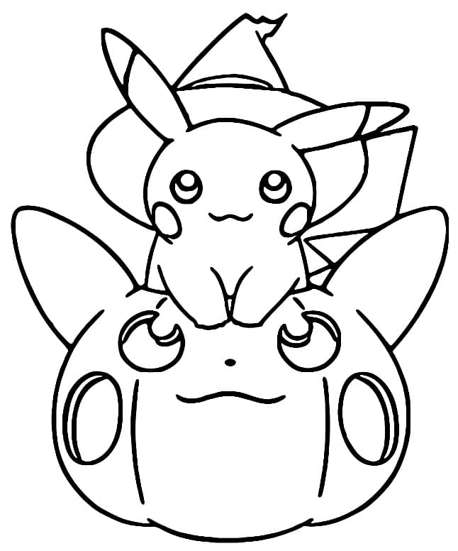 Pikachu On Halloween Coloring Page Free Printable Coloring Pages For Kids