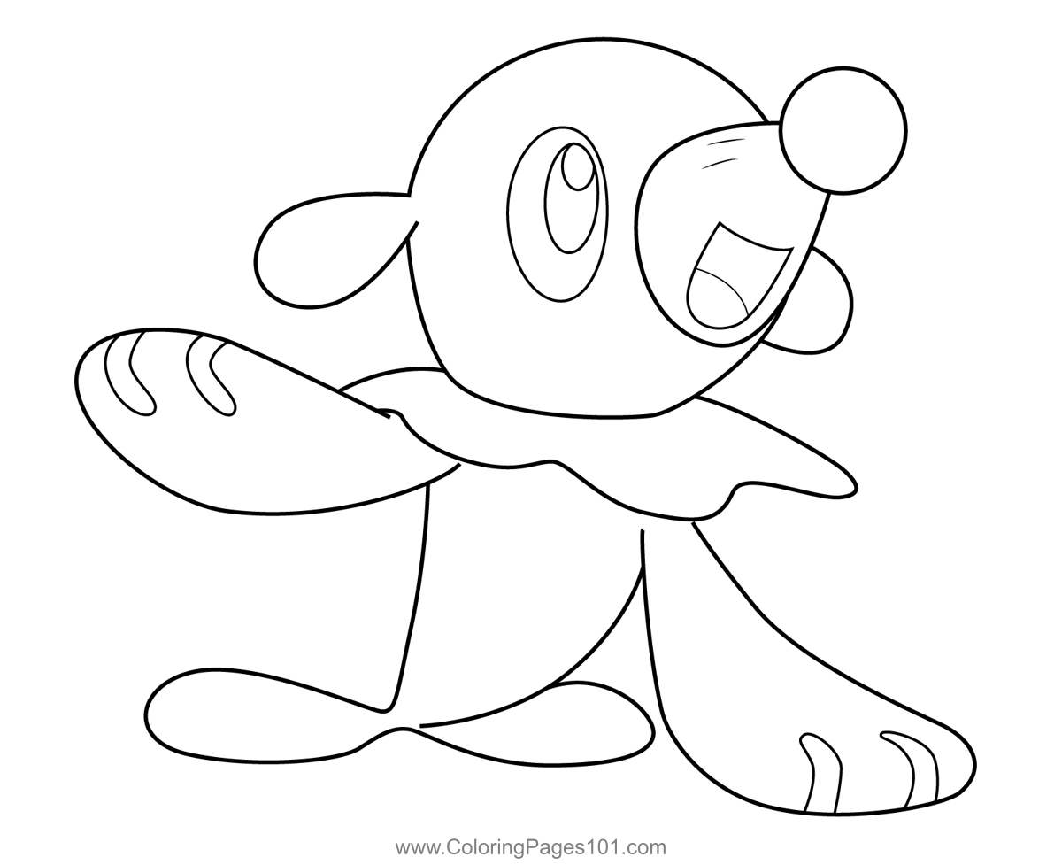Popplio Pokemon Coloring Page For Kids Free Pokemon Printable 