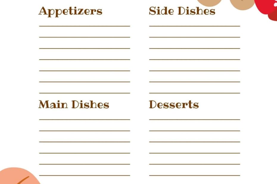 Potluck Signup Sheet Template Word