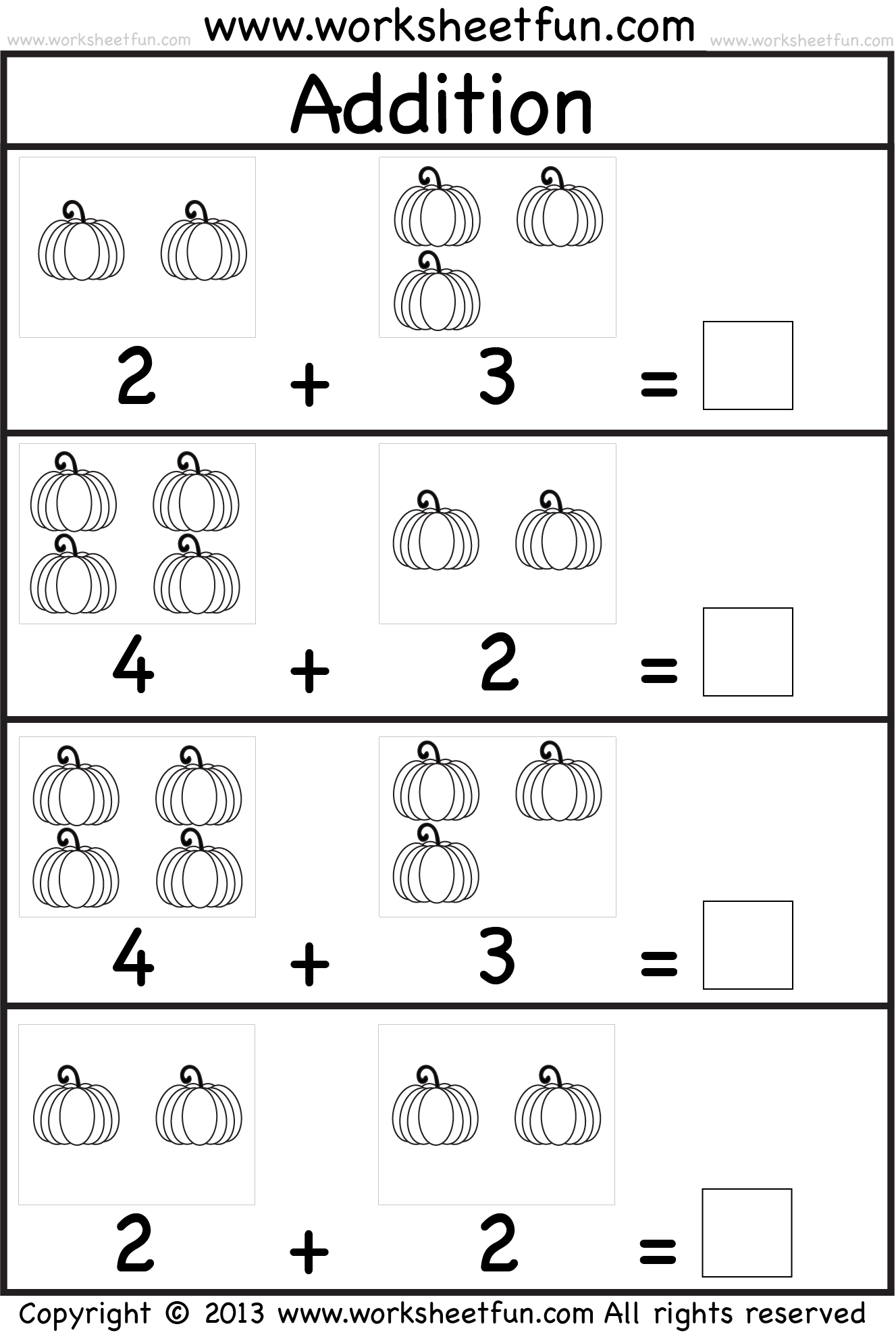 Printable Adding Sheets