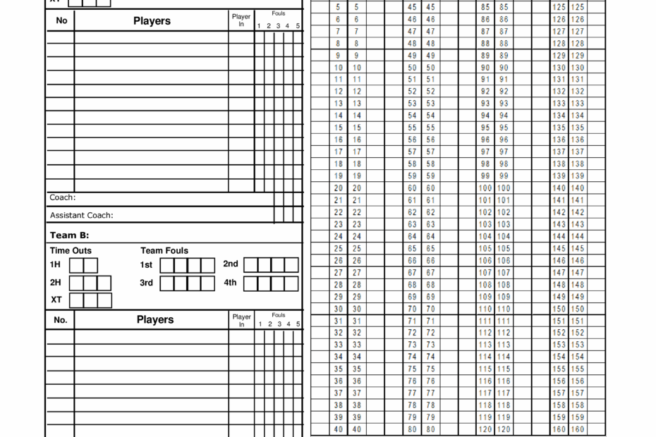Printable Basketball Score Sheet Dev onallcylinders