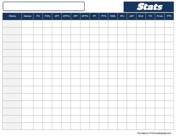 Printable Basketball Stat Sheet Template Printable Templates