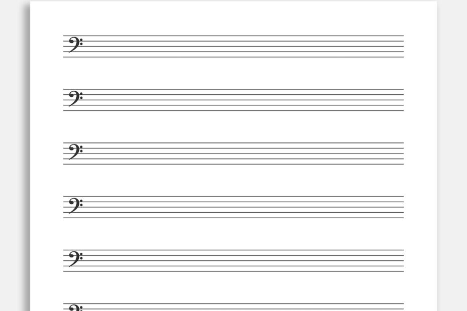 Printable Bass Clef Sheet Music For Letter a4 Blank Music Etsy In