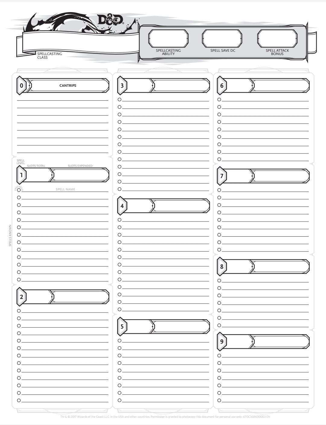 Printable Blank Dnd Character Sheet