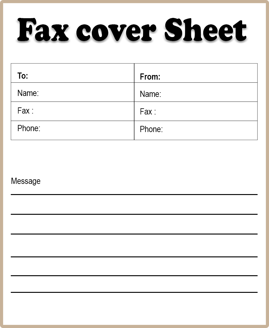 Printable Blank Fax Cover Sheet Printable Forms Free Online