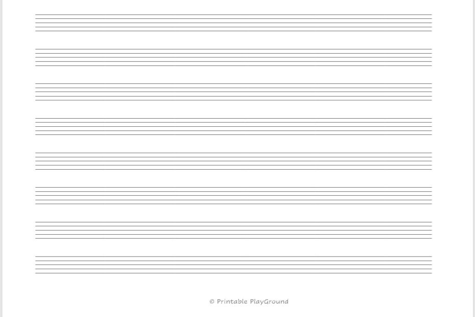 Printable Blank Music Sheets Landscape A4 Letter Size Bundle