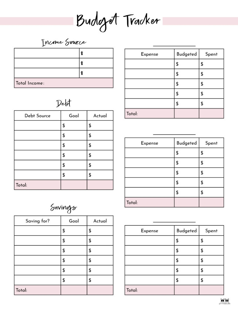 Printable Budget Sheets Monthly