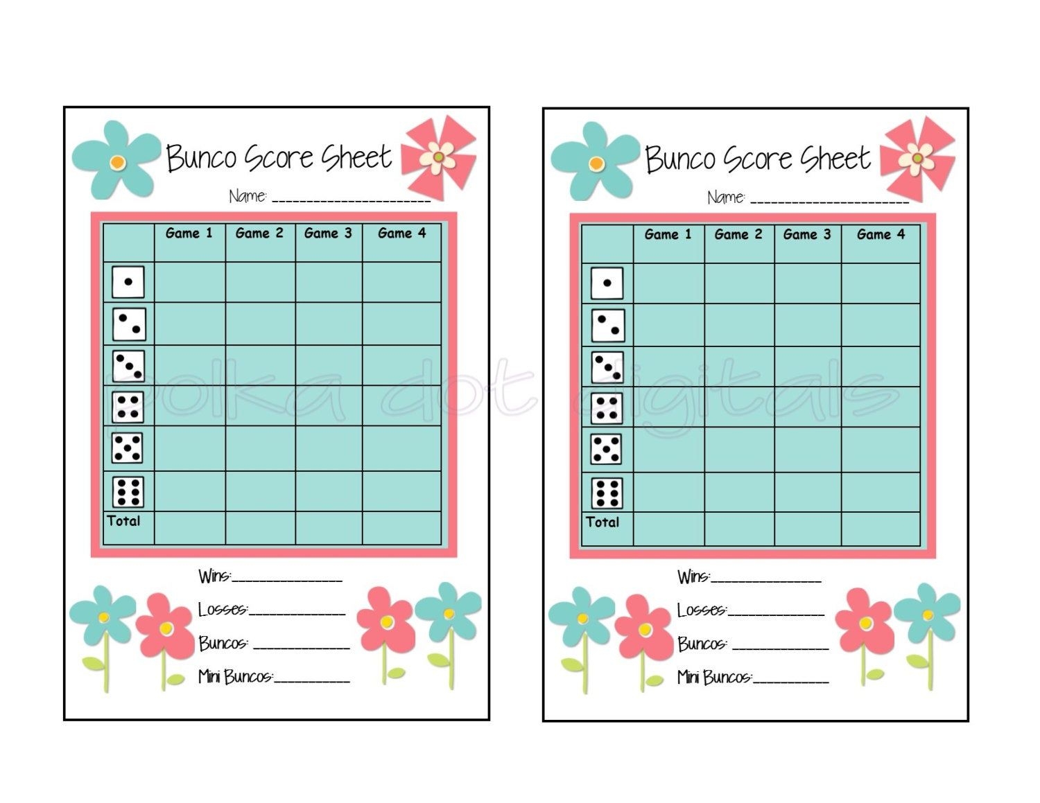 Printable Bunco Score Sheets Printable New Year Banners