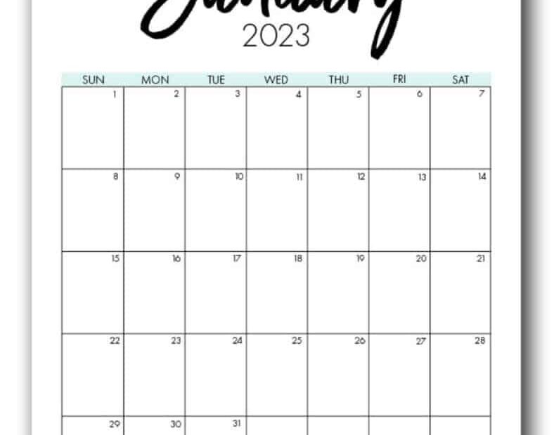 Printable Calendar Sheets 2023 Printable Lab