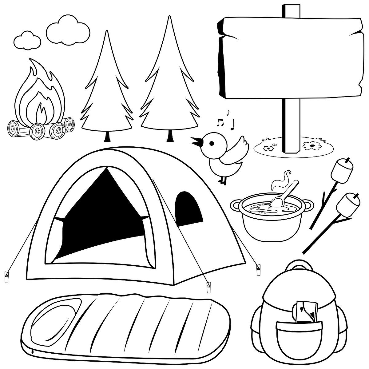 Printable Camping Coloring Pages