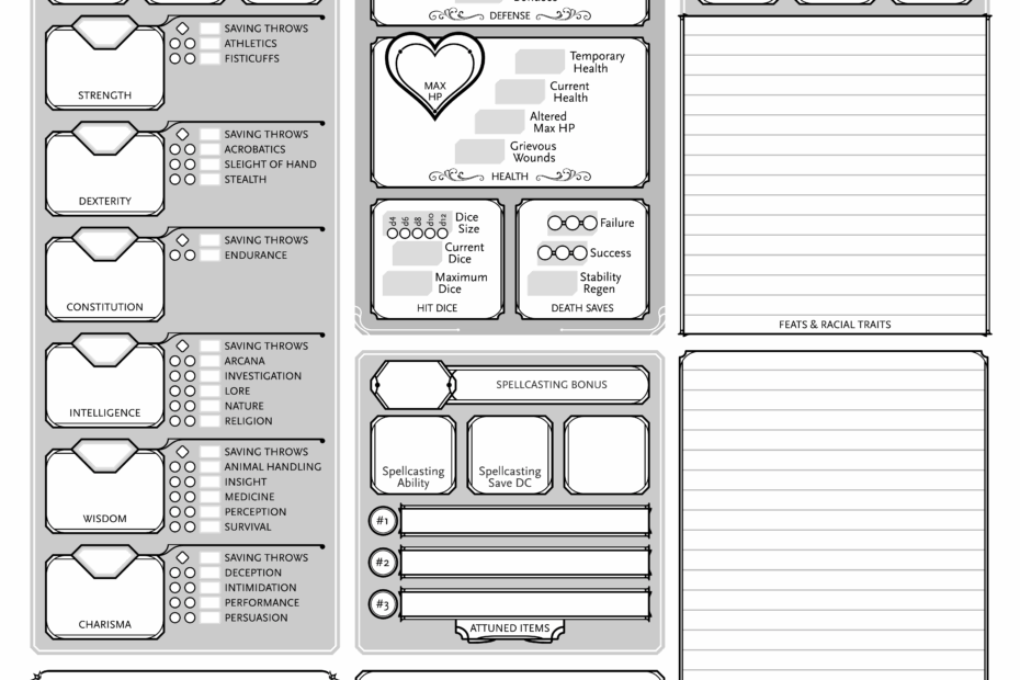 Printable Character Sheet
