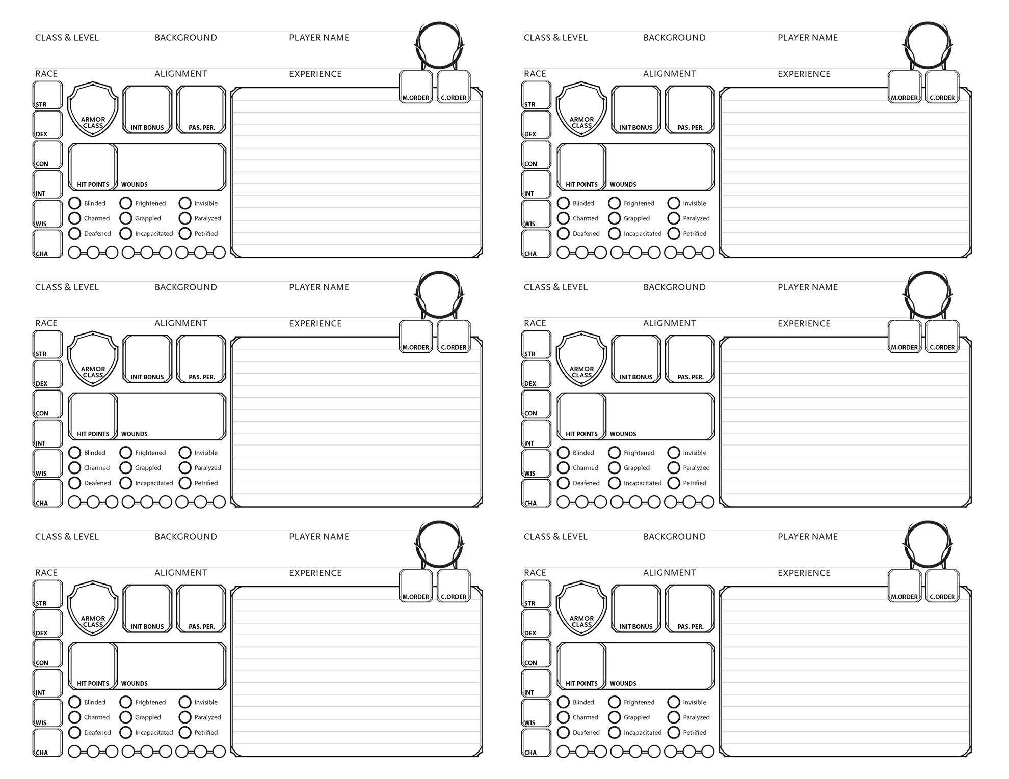 Printable Character Sheet Dnd Printable Character Sheet Dnd