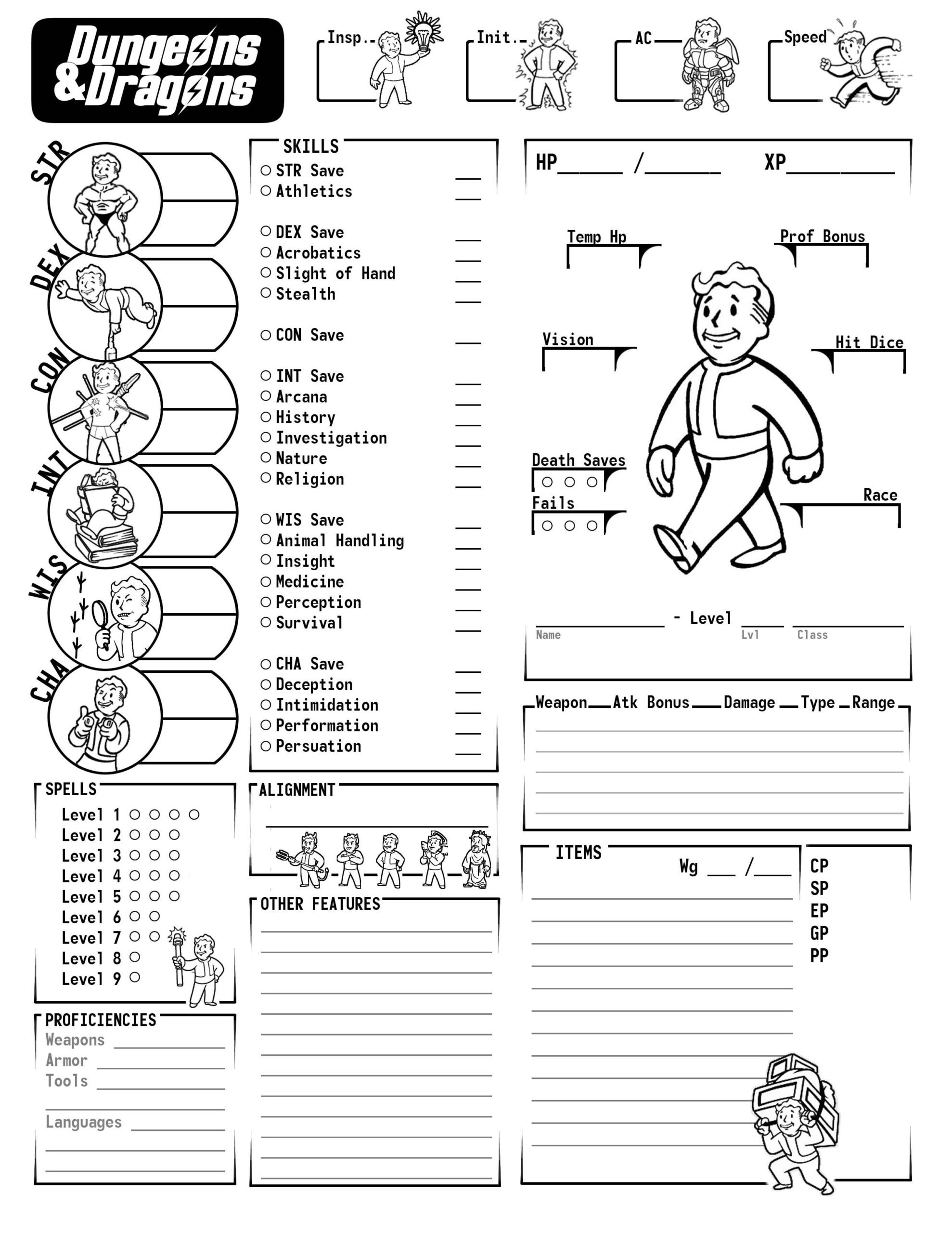 Printable Character Sheet Dnd