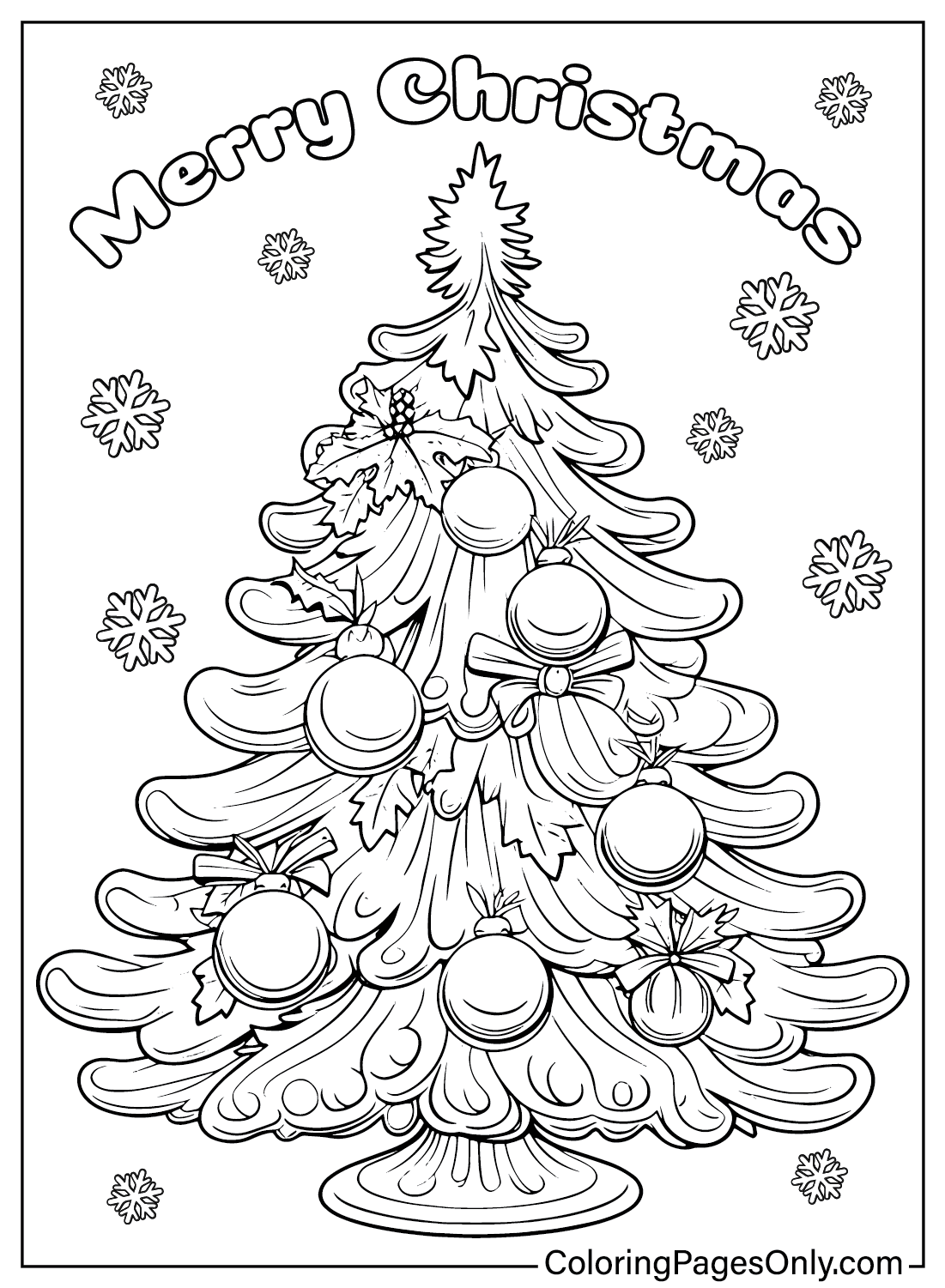 Printable Christmas Tree Coloring Page Free Printable Coloring Pages
