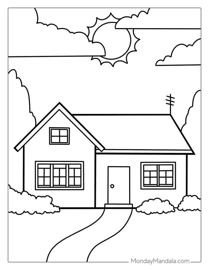 Printable Coloring Pages House Free Printable House Coloring Pages For Kids