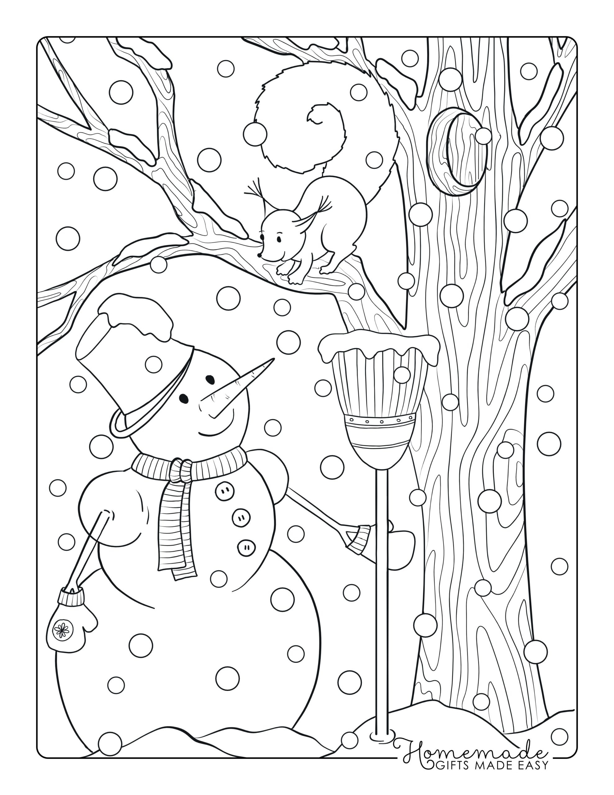 Printable Coloring Pages Snowman