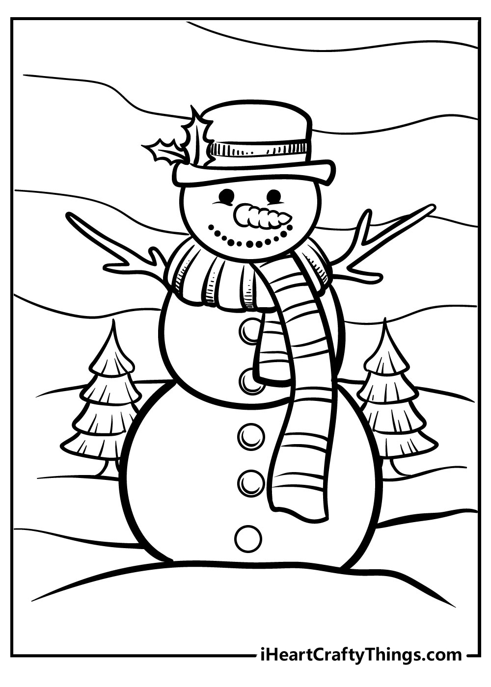 Printable Coloring Pages Snowman
