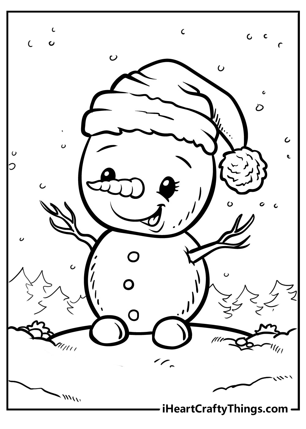 Printable Coloring Pages Snowman