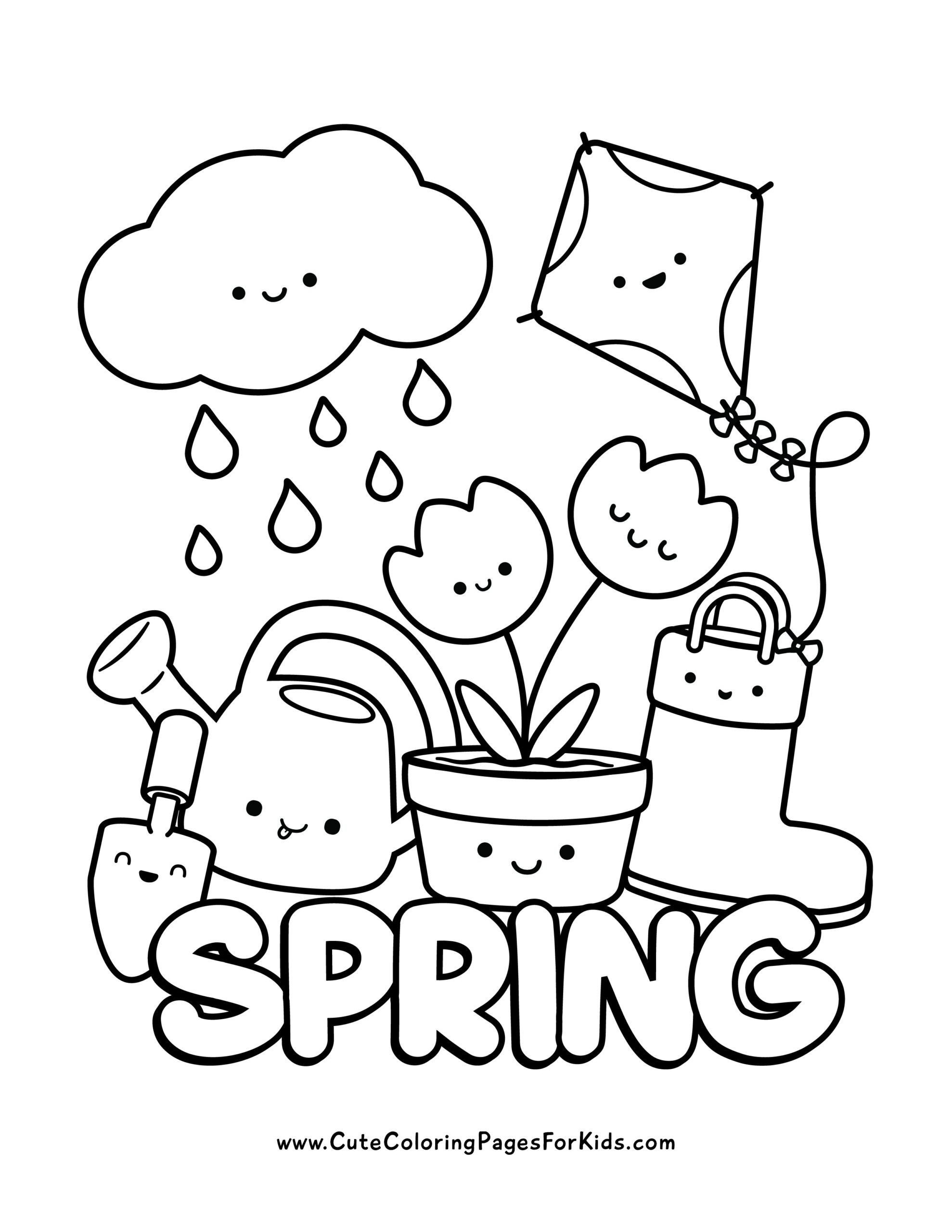 Printable Coloring Sheets For Spring Free Coloring Sheet Printables 