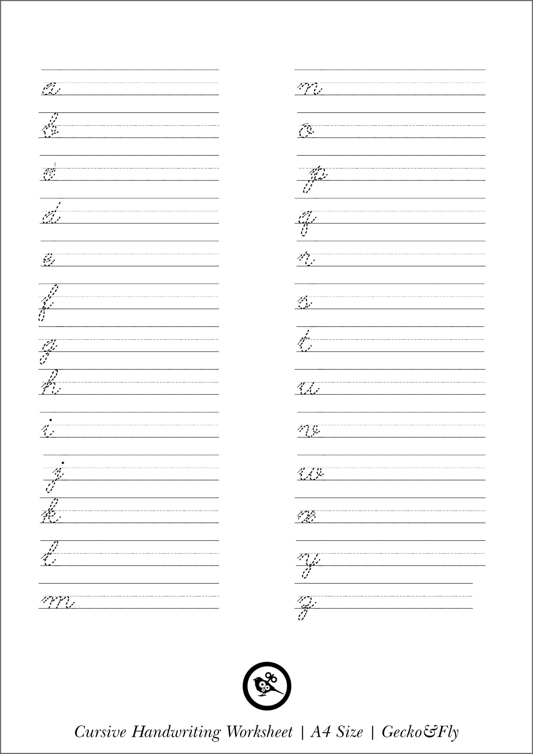 Printable Cursive Handwriting Practice Sheets