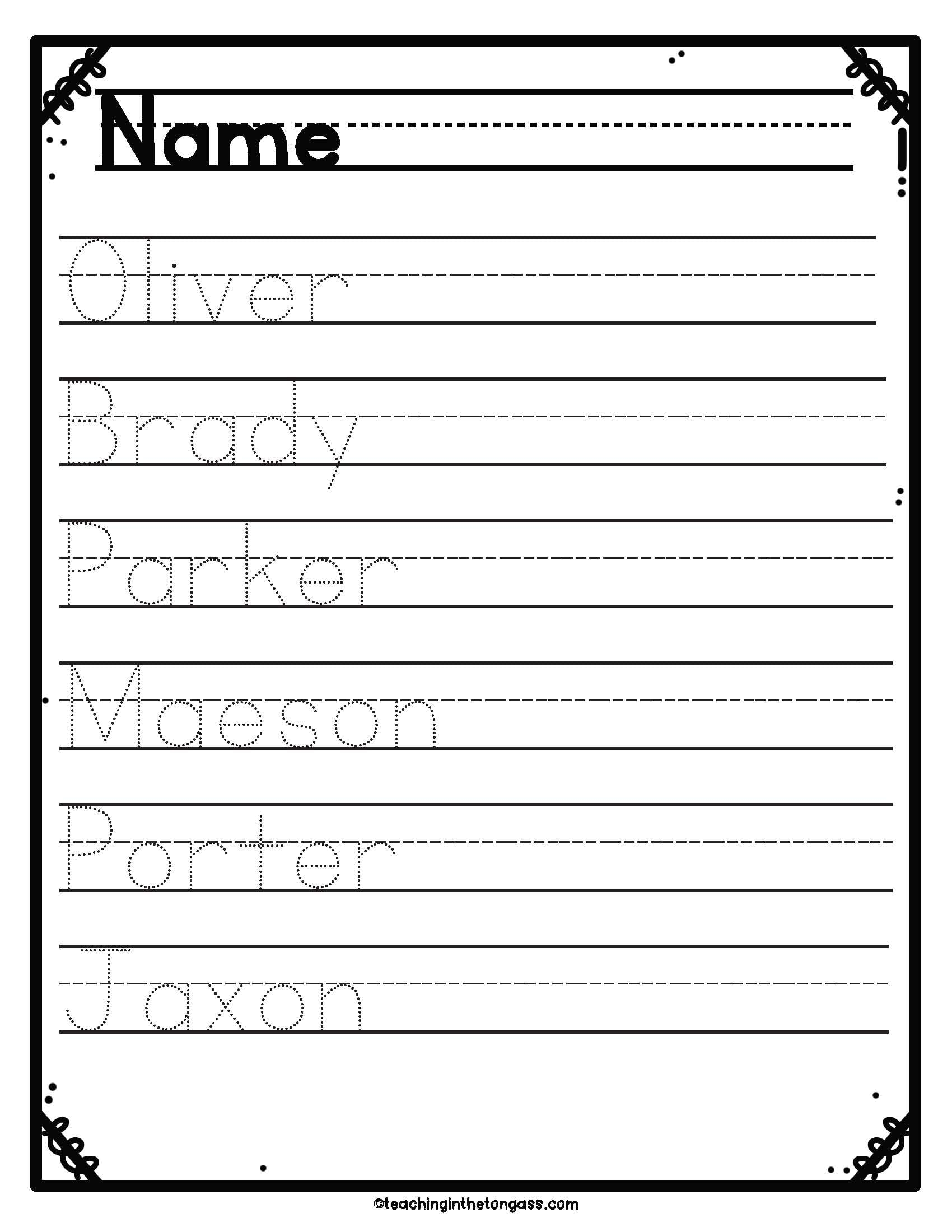 Printable Cursive Handwriting Practice Sheets