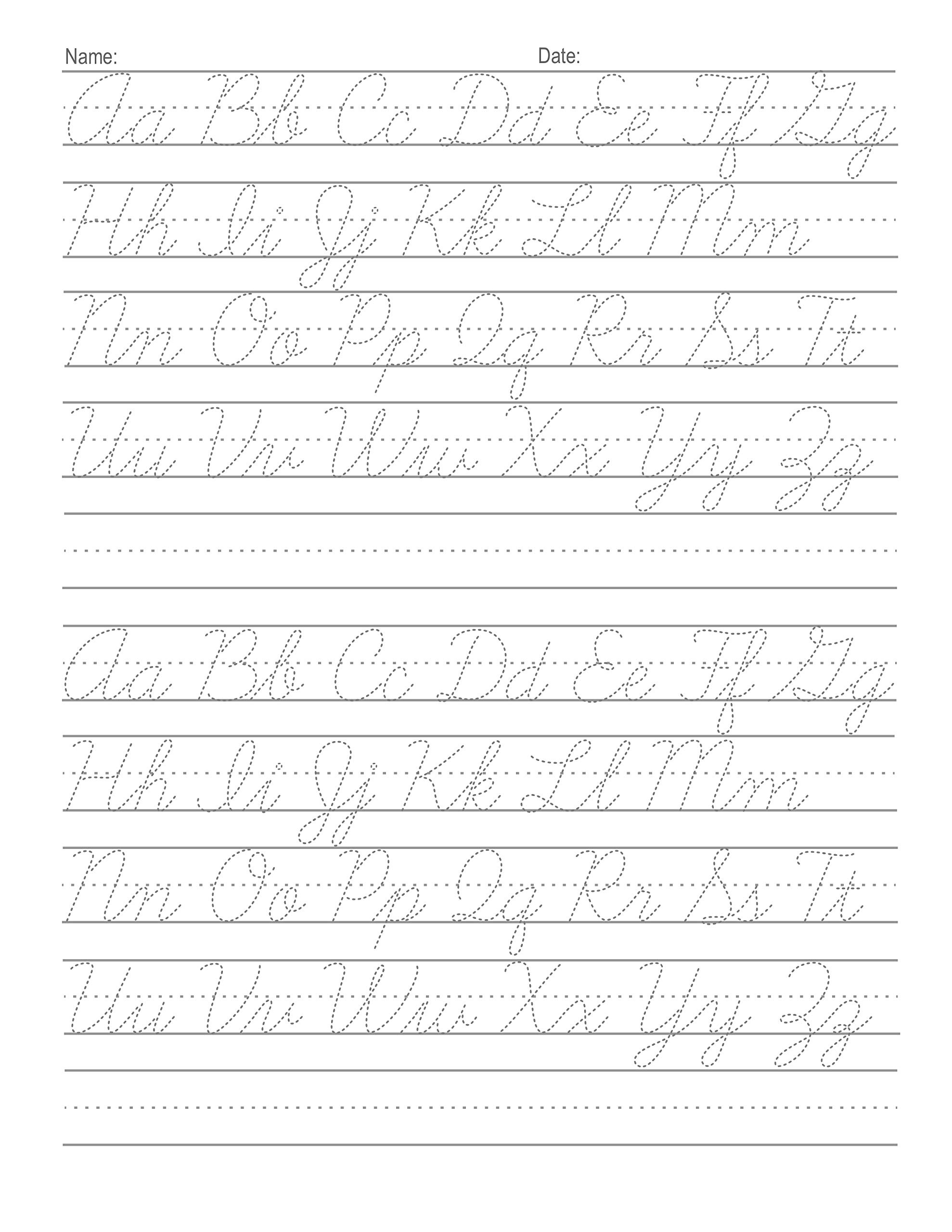 Printable Cursive Letters To Trace Letter Tracing Worksheets