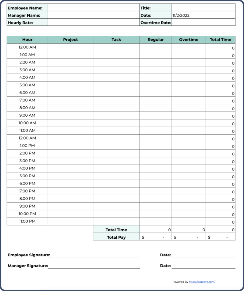 Printable Daily Time Sheet PDF An Essential Tool For Accurate Time 