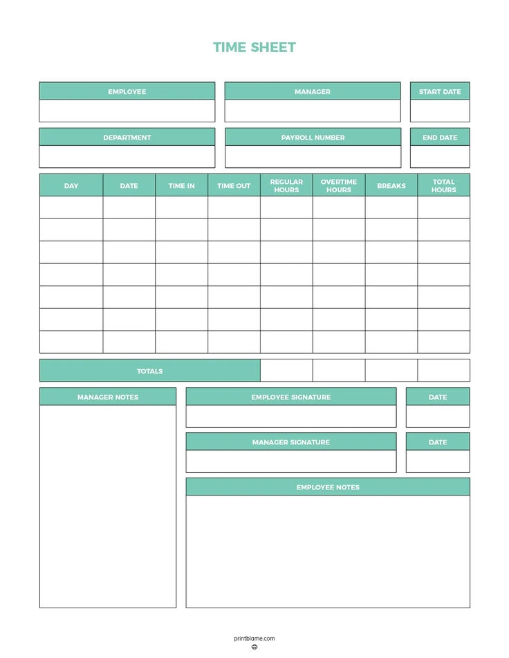 Printable Daily Time Sheet PDF In 2024 Small Business Planner 