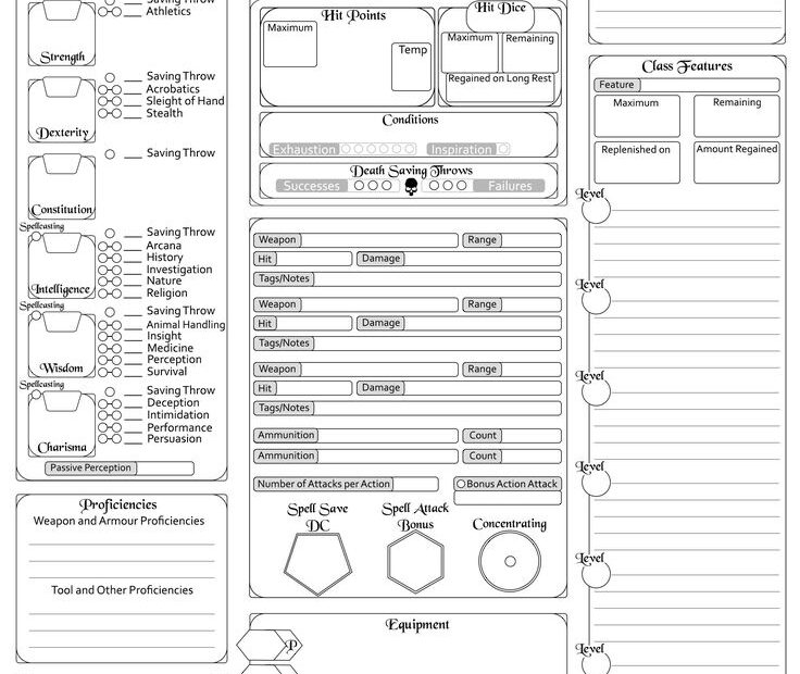 Printable Dnd Character Sheet
