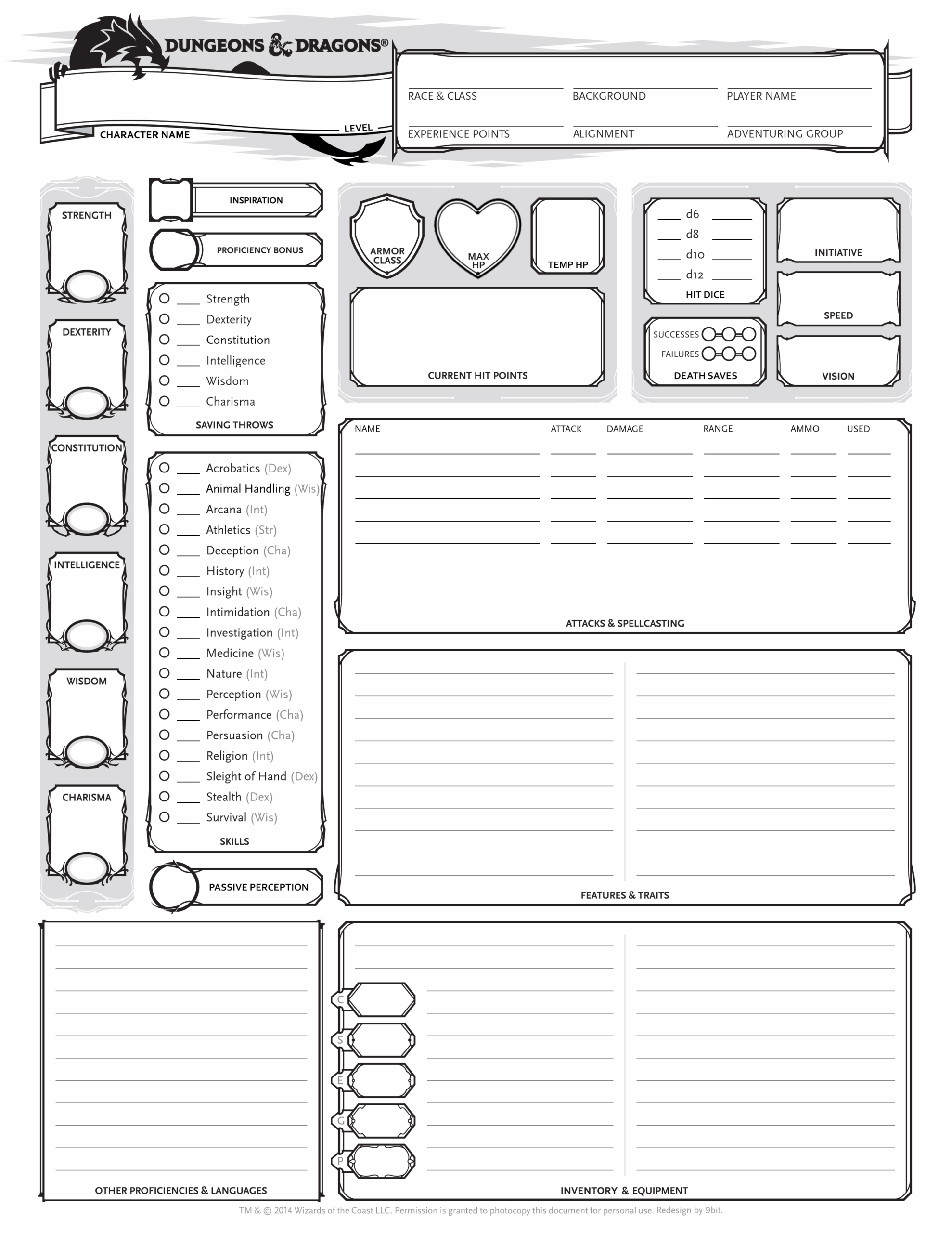 Printable Dnd Character Sheets