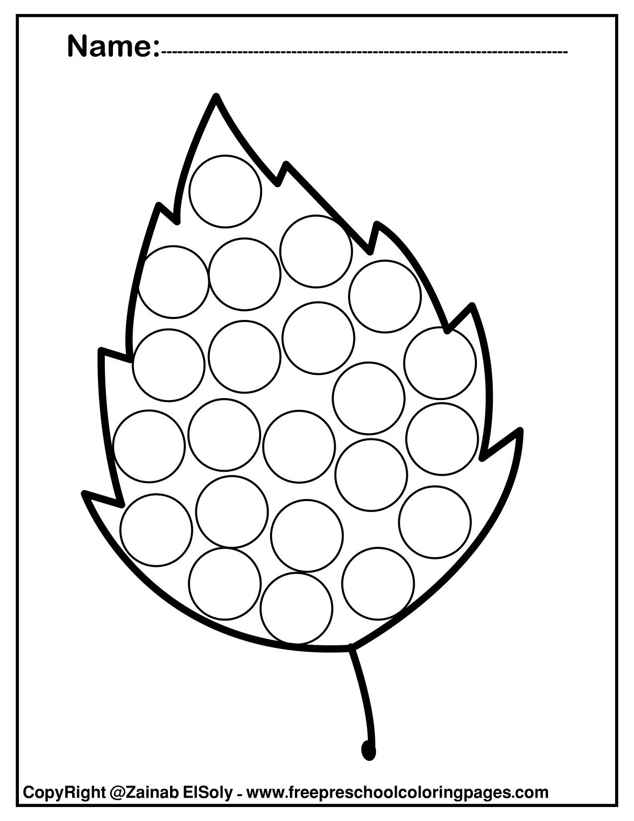 Printable Dot Marker Sheets