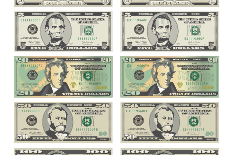 Printable Fake Money Sheets Printable JD