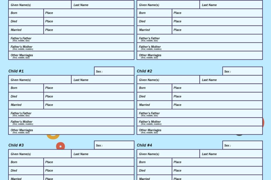Printable Family Tree Sheets Printable Forms Free Online