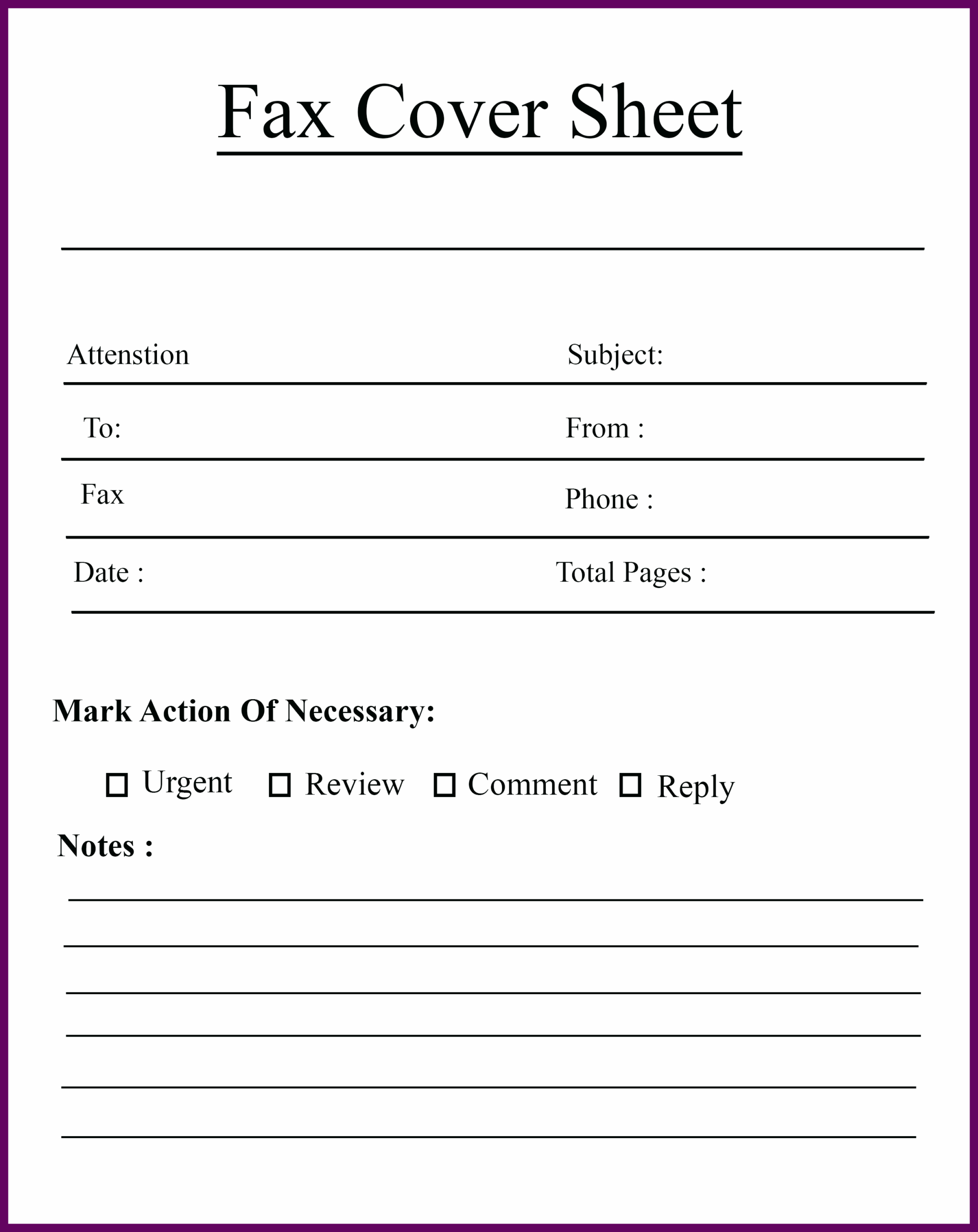 Printable Fax Cover Sheet Confidential Fax Cover Sheet Printable