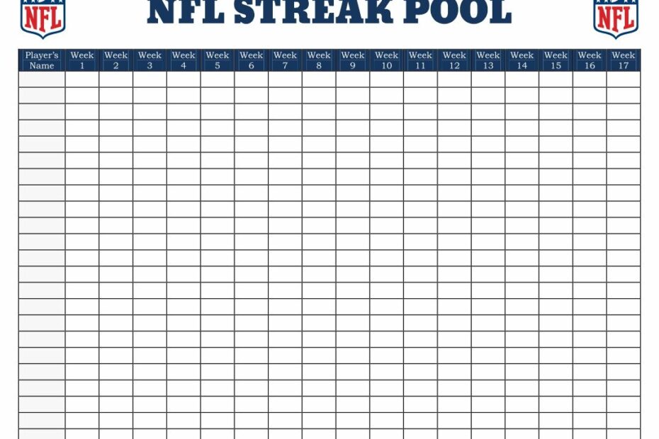 Printable Football Pool Sheets Printable JD
