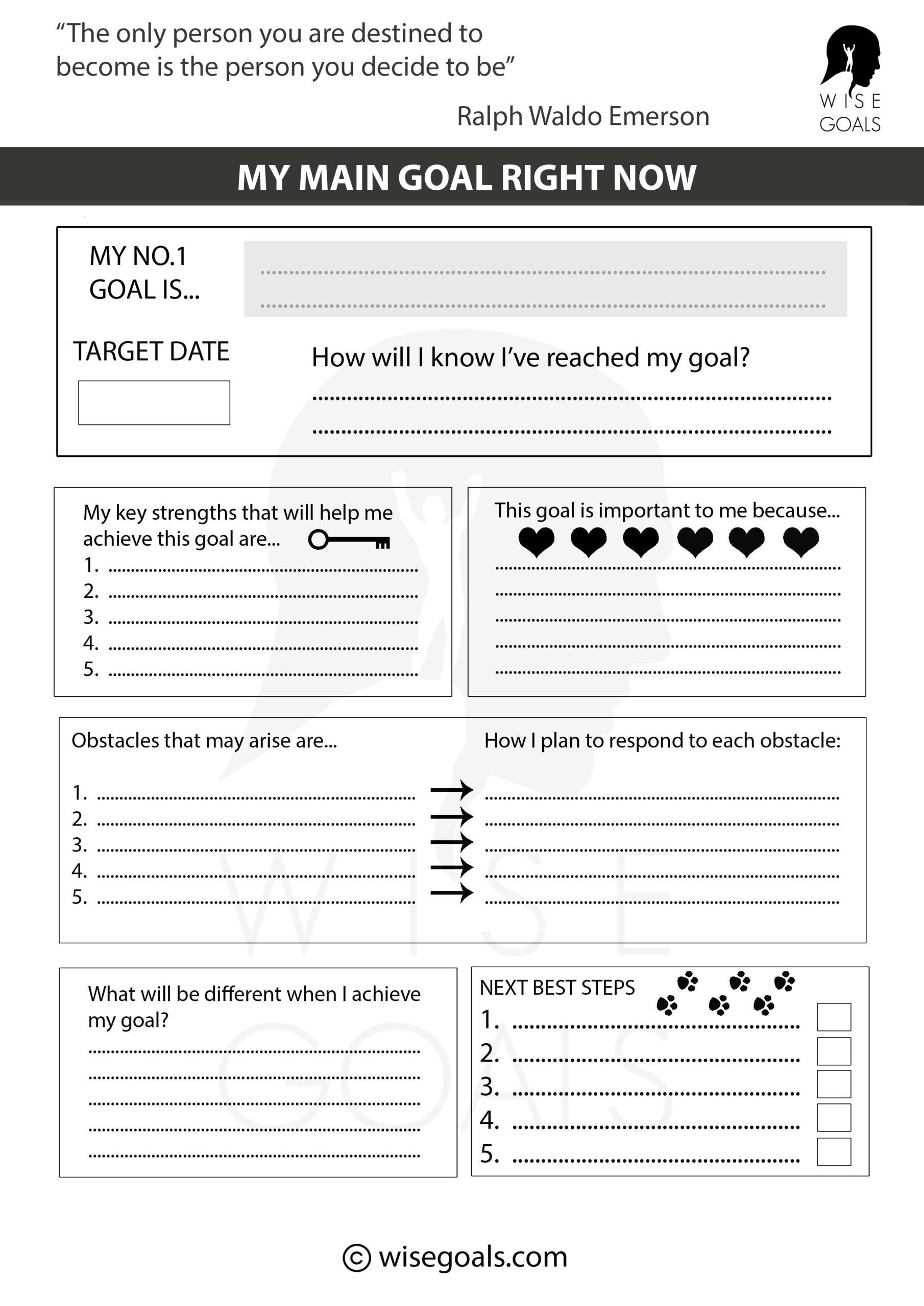 Printable Goal Sheets