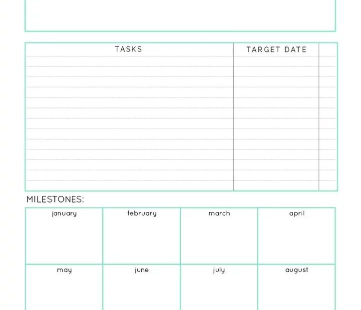 Printable Goal Sheets For Efficient Goal Planning