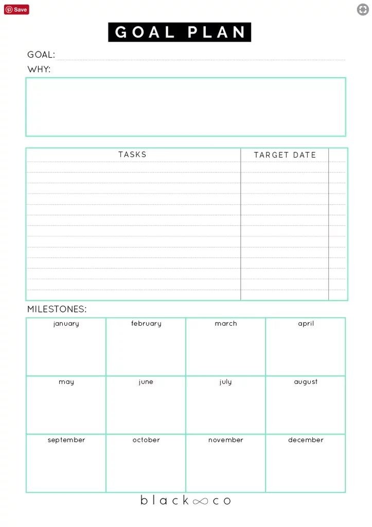 Printable Goal Sheets For Efficient Goal Planning