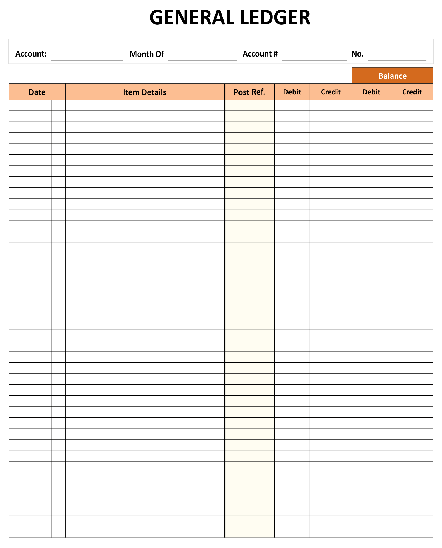 Printable Ledger Sheet Printable Word Searches